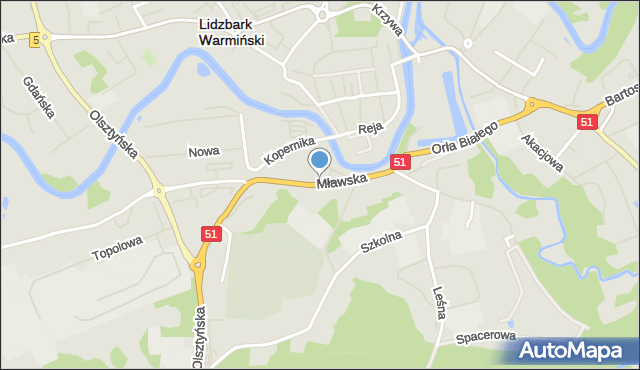 Lidzbark Warmiński, Mławska, mapa Lidzbark Warmiński