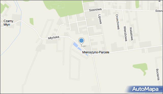 Mieroszyno, Młyńska, mapa Mieroszyno