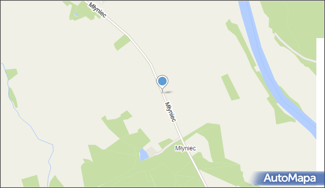 Młyniec gmina Bobrowice, Młyniec, mapa Młyniec gmina Bobrowice