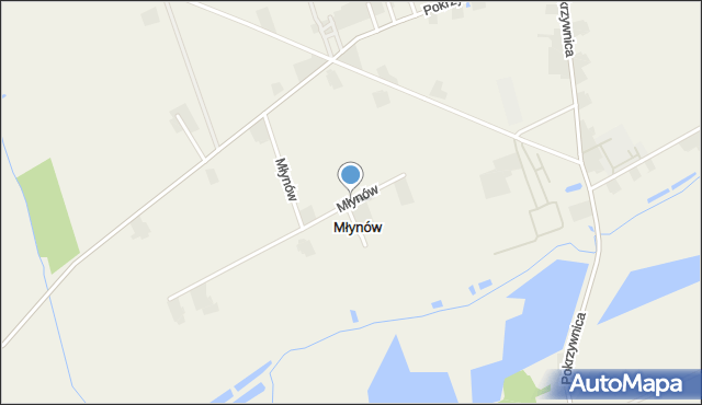 Młynów gmina Piątek, Młynów, mapa Młynów gmina Piątek