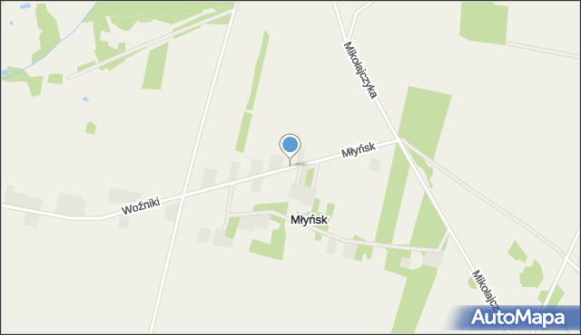 Młyńsk gmina Płońsk, Młyńsk, mapa Młyńsk gmina Płońsk