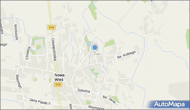 Nowa Wieś gmina Kęty, Młyńska, mapa Nowa Wieś gmina Kęty