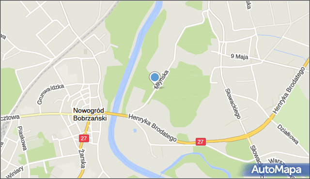 Nowogród Bobrzański, Młyńska, mapa Nowogród Bobrzański