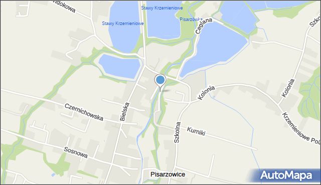 Pisarzowice gmina Wilamowice, Młynówka, mapa Pisarzowice gmina Wilamowice