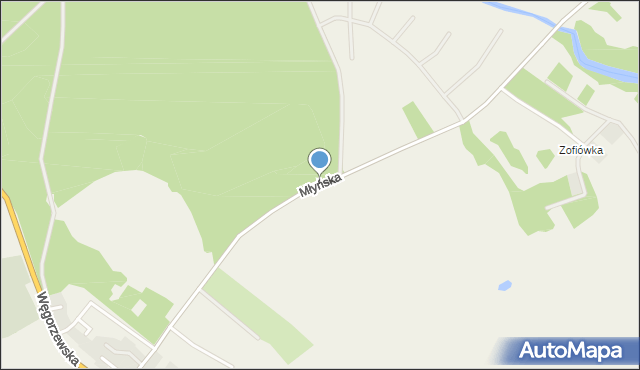 Pozezdrze, Młyńska, mapa Pozezdrze