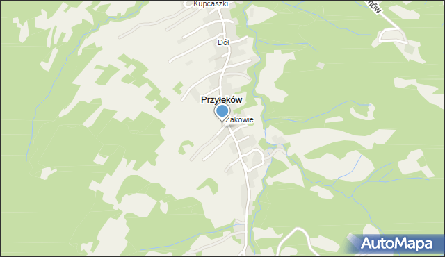 Przyłęków, Młodości, mapa Przyłęków