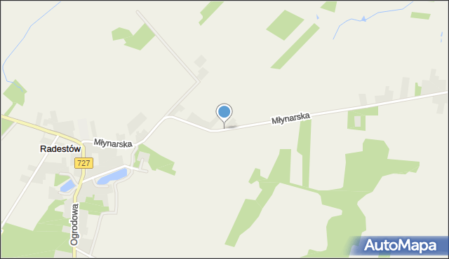 Radestów, Młynarska, mapa Radestów