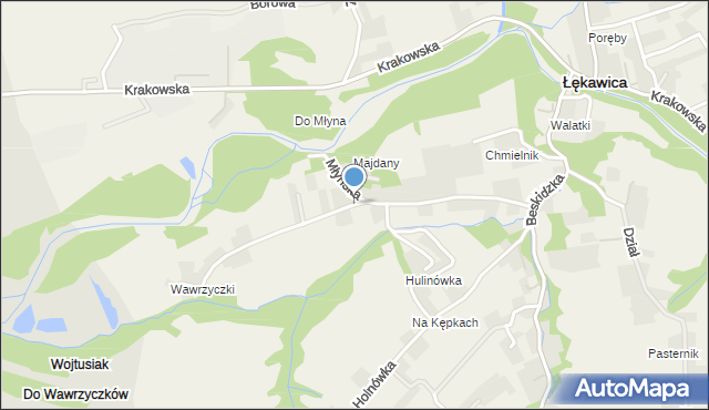 Rychwałd gmina Gilowice, Młyńska, mapa Rychwałd gmina Gilowice
