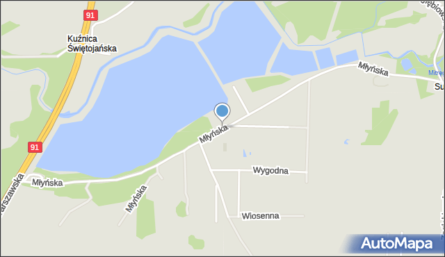 Siewierz, Młyńska, mapa Siewierz
