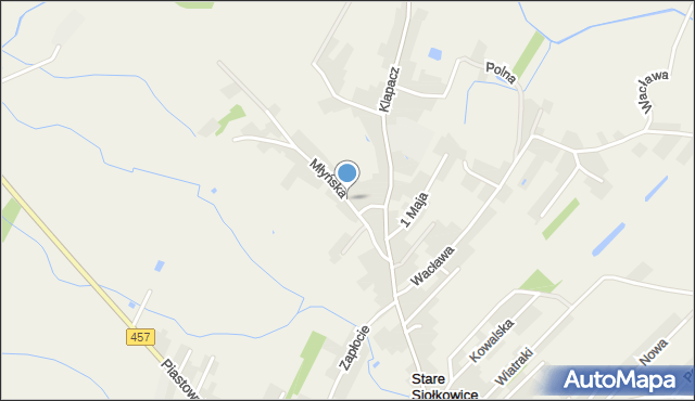 Stare Siołkowice, Młyńska, mapa Stare Siołkowice