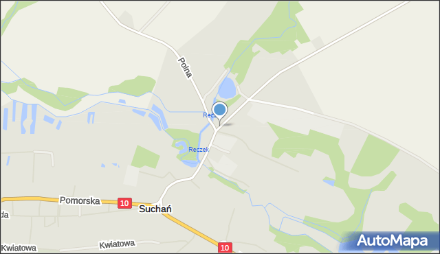 Suchań, Młyńska, mapa Suchań