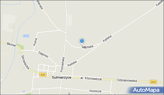 Sulmierzyce powiat krotoszyński, Młyńska, mapa Sulmierzyce powiat krotoszyński