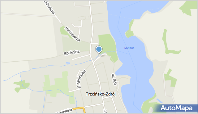 Trzcińsko-Zdrój, Młyńska, mapa Trzcińsko-Zdrój