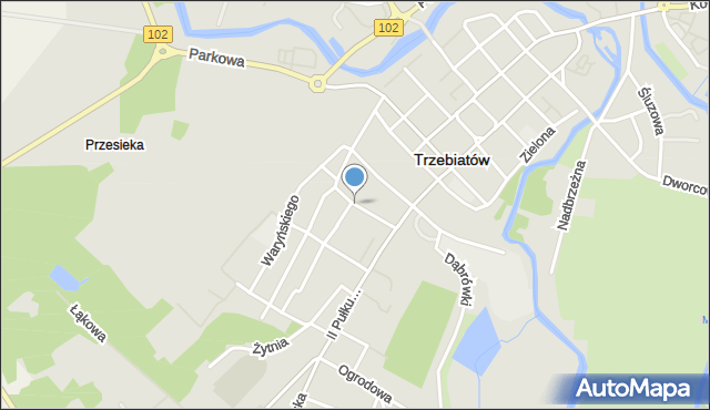 Trzebiatów powiat gryficki, Mleczna, mapa Trzebiatów powiat gryficki