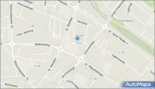 Tychy, Młodzieżowa, mapa Tychów