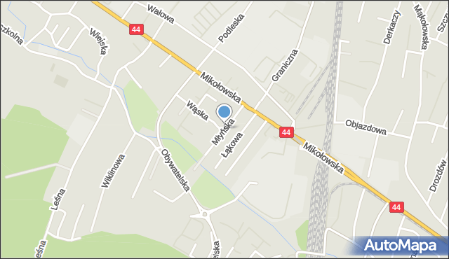 Tychy, Młyńska, mapa Tychów