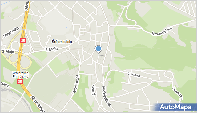 Wałbrzych, Młynarska, mapa Wałbrzycha