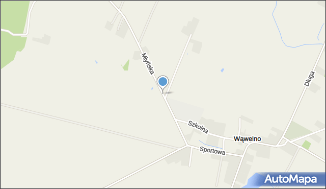 Wąwelno, Młyńska, mapa Wąwelno