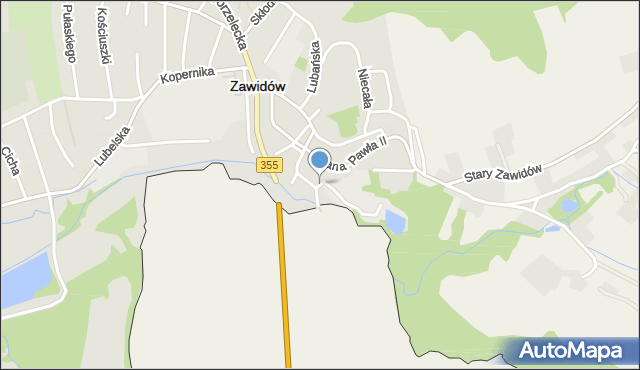 Zawidów, Młynarska, mapa Zawidów