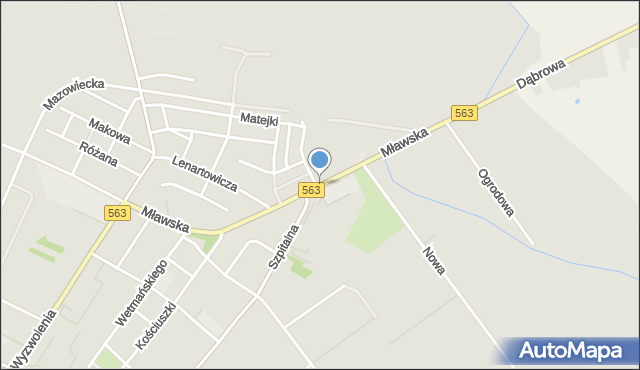 Żuromin, Mławska, mapa Żuromin