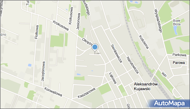 Aleksandrów Kujawski, Modrzewiowa, mapa Aleksandrów Kujawski