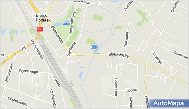 Bielsk Podlaski, Most Siedzikówny-Inki Danuty, ppor., mapa Bielsk Podlaski