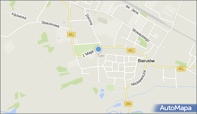 Bierutów, Moniuszki Stanisława, mapa Bierutów