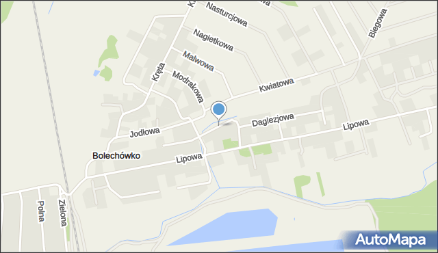 Bolechówko, Modrzewiowa, mapa Bolechówko