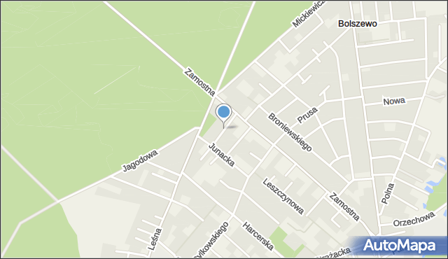 Bolszewo, Modrzewiowa, mapa Bolszewo