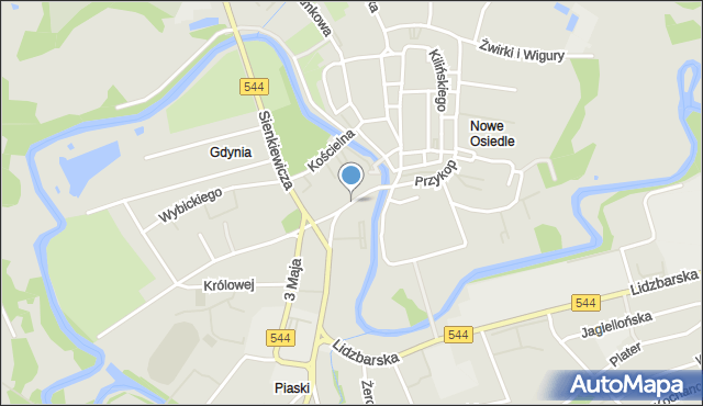 Brodnica, Mostowa, mapa Brodnica