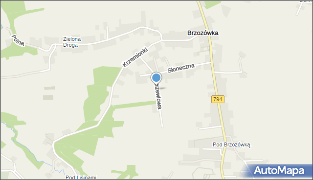 Brzozówka gmina Zielonki, Modrzewiowa, mapa Brzozówka gmina Zielonki