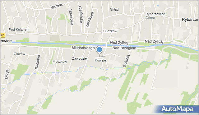 Buczkowice, Mokra, mapa Buczkowice