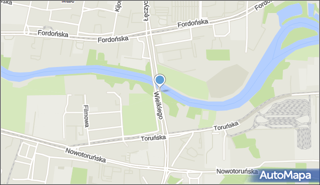 Bydgoszcz, Most Kazimierza Wielkiego, mapa Bydgoszczy