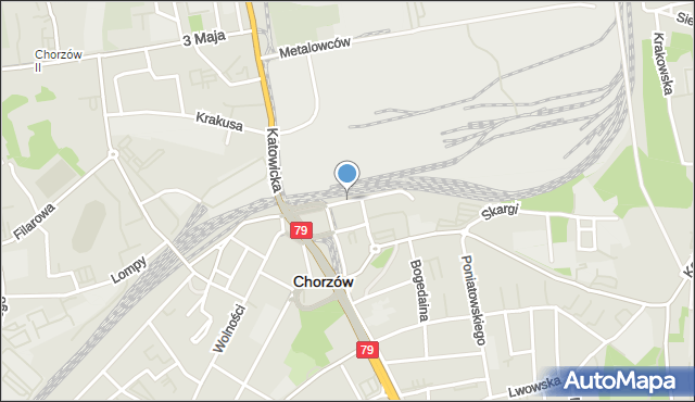 Chorzów, Moniuszki Stanisława, mapa Chorzów
