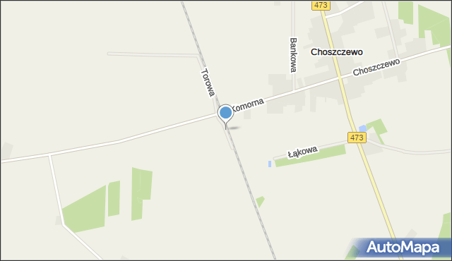 Choszczewo gmina Szadek, Mostowa, mapa Choszczewo gmina Szadek