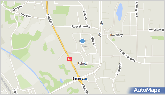 Ciechanów, Mościckiego Ignacego, mapa Ciechanów