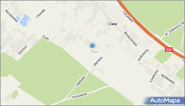 Ciele, Modrakowa, mapa Ciele