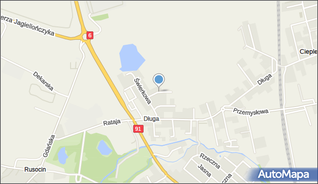 Cieplewo, Modrzewiowa, mapa Cieplewo