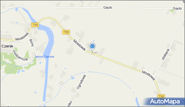 Czersk gmina Góra Kalwaria, Mostowa, mapa Czersk gmina Góra Kalwaria