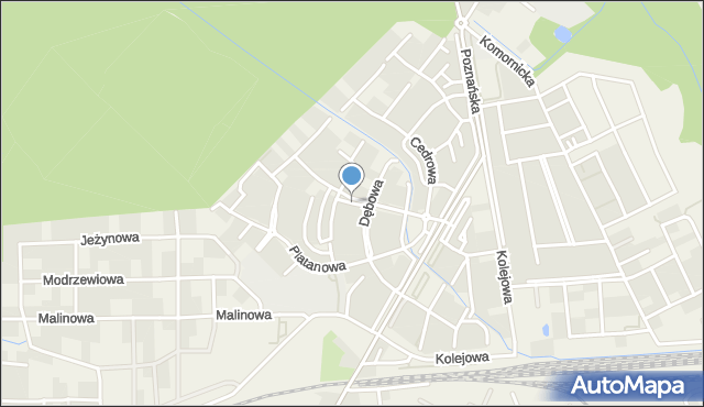 Dąbrówka gmina Dopiewo, Modrzewiowa, mapa Dąbrówka gmina Dopiewo