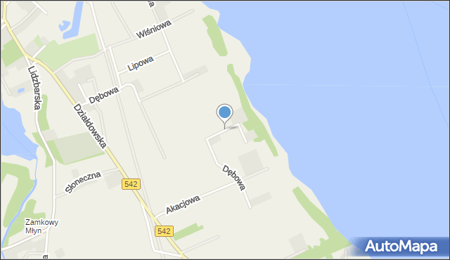 Dąbrówno powiat ostródzki, Modrzewiowa, mapa Dąbrówno powiat ostródzki