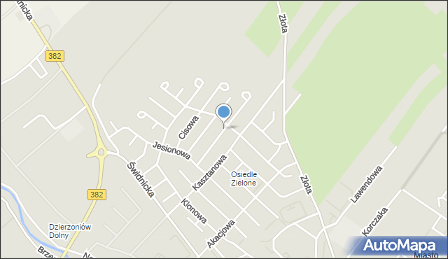 Dzierżoniów, Morelowa, mapa Dzierżoniów