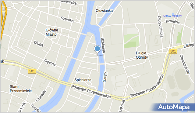 Gdańsk, Motławska, mapa Gdańska