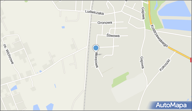 Gniezno, Morelowa, mapa Gniezna