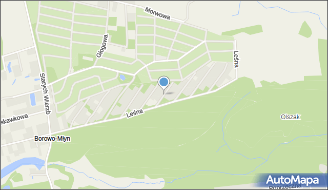 Gorzkie Pole, Modrzewiowa, mapa Gorzkie Pole