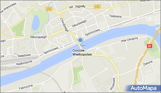 Gorzów Wielkopolski, Most Staromiejski, mapa Gorzów Wielkopolski