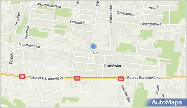 Grabówka gmina Supraśl, Modrzewiowa, mapa Grabówka gmina Supraśl