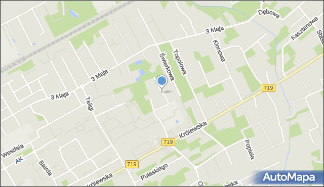 Grodzisk Mazowiecki, Modrzewiowa, mapa Grodzisk Mazowiecki