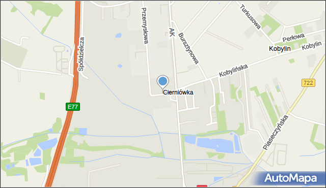 Grójec, Mokra, mapa Grójec