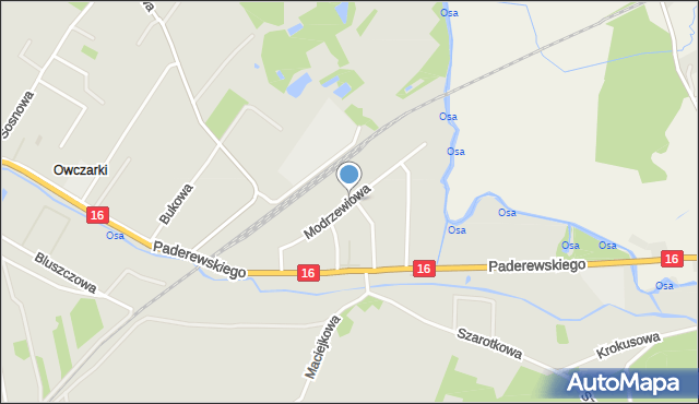 Grudziądz, Modrzewiowa, mapa Grudziądza